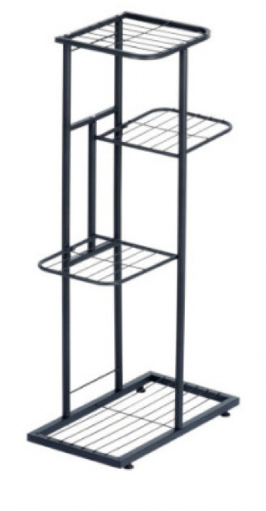 Blomsterställ i metall svart 4 nivåer 80 cm – modernt växtställ för hem och kontor